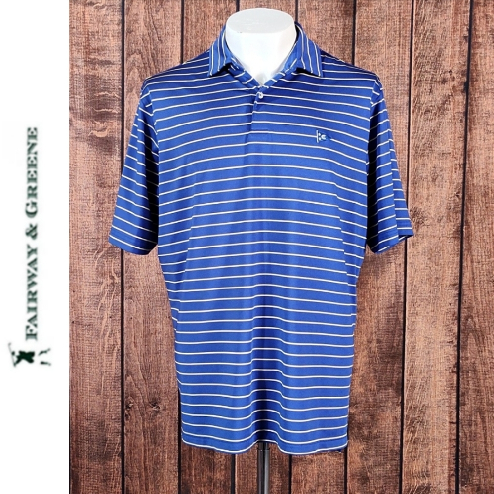 NWOT Striped Country Club Faxon Mens Jersey 4 Way Stretch Polo
